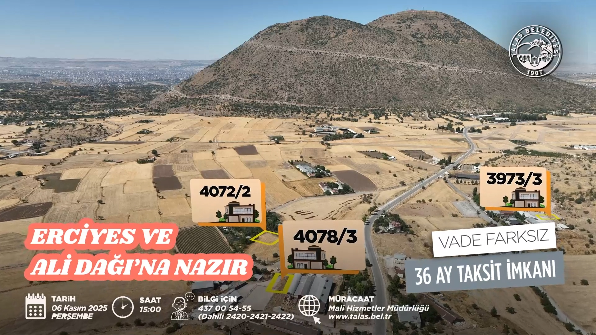 Talas Belediyesi'nden Villa Parseli Fırsatı: 36 Aya Varan Taksit